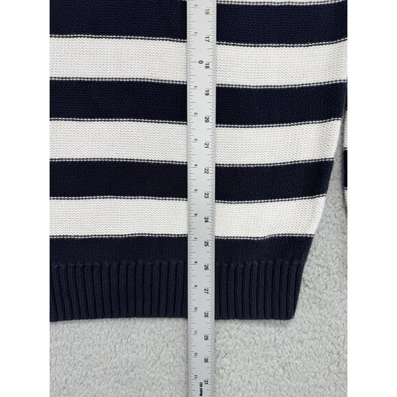 J Crew Oarsman Reverse Jersey Blue White stripe Men Sweater Size Large - Picture 6 of 12